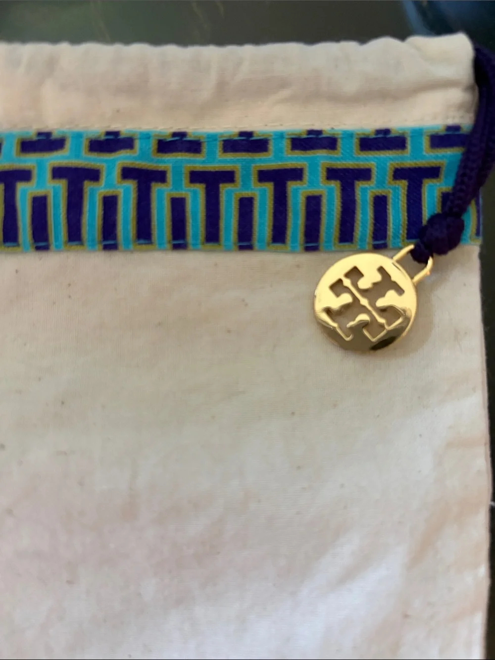 Authentic Designer cotton cream colored canvas Tory Burch Dust Bag - 12”x 15